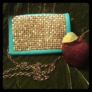 Deena & Ozzie Hammered Brass Cross-body Bag